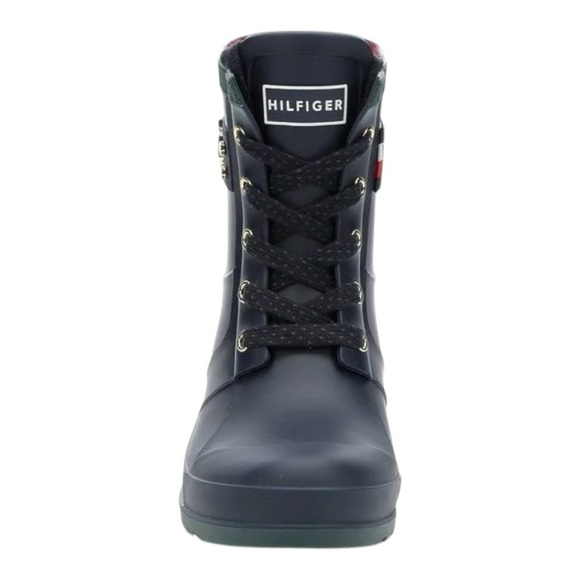 Tommy Hilfiger Toniee Lace-Up Leather Sole TH Logo Rain Boots. Size 6. - Picture 2 of 13